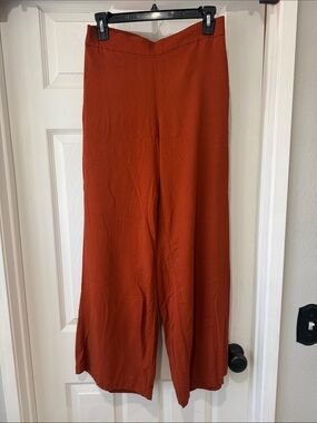High-Rise Wide Leg Pants in Rust